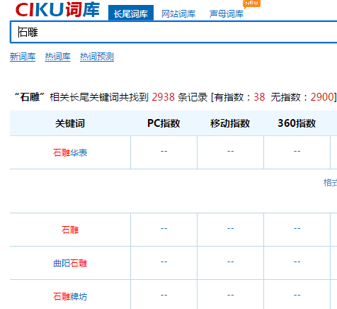 石雕长尾词